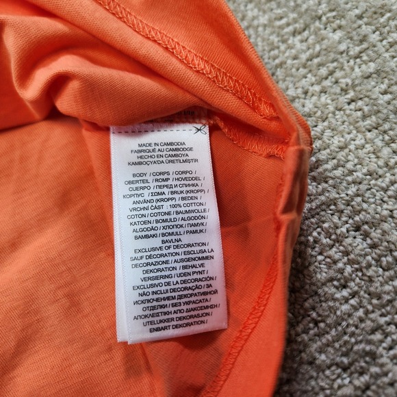 Polo Ralph Lauren Shirt Men XLT NEW Jersey Crewneck T Shirt Orange Green Pony - Picture 9 of 11